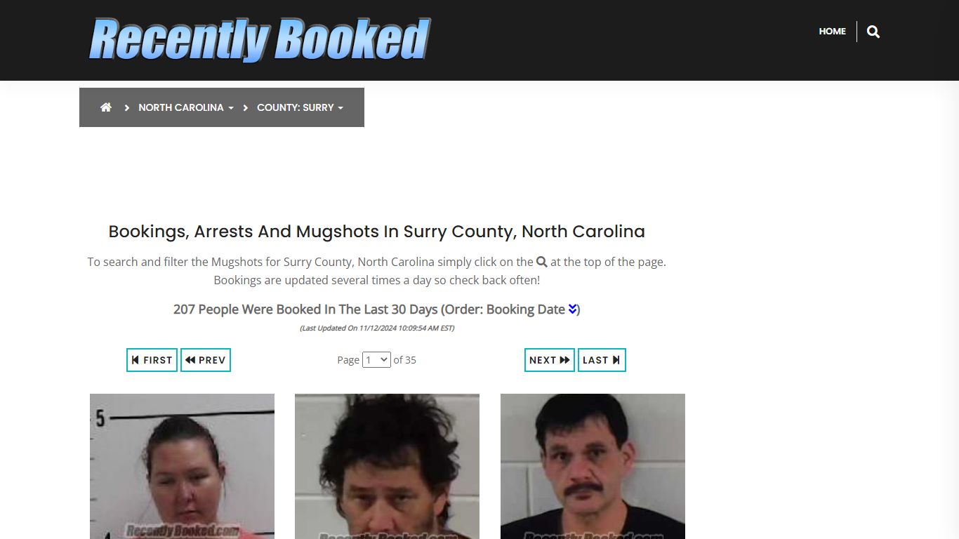 Bookings, Arrests and Mugshots in Surry County, North Carolina