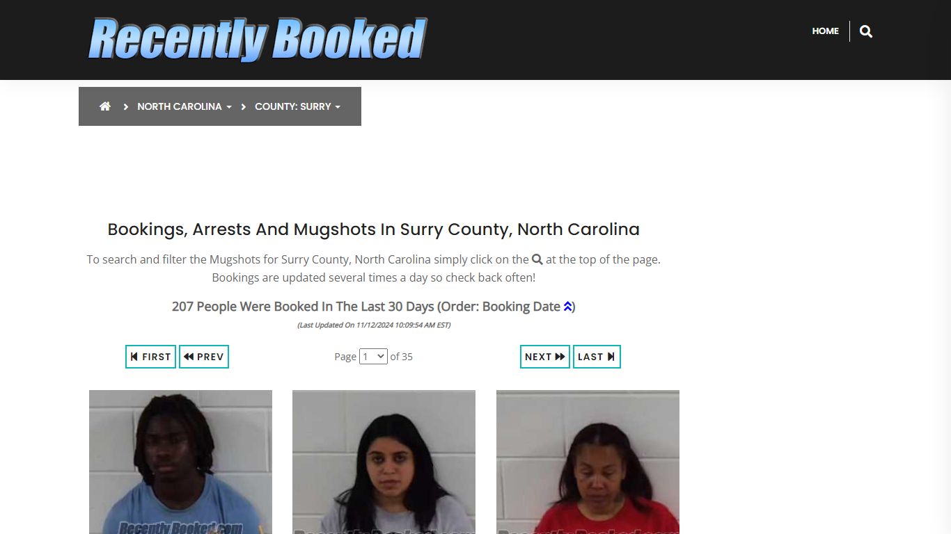 Bookings, Arrests and Mugshots in Surry County, North Carolina