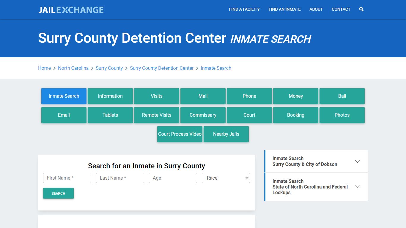 Surry County Detention Center Inmate Search - Jail Exchange